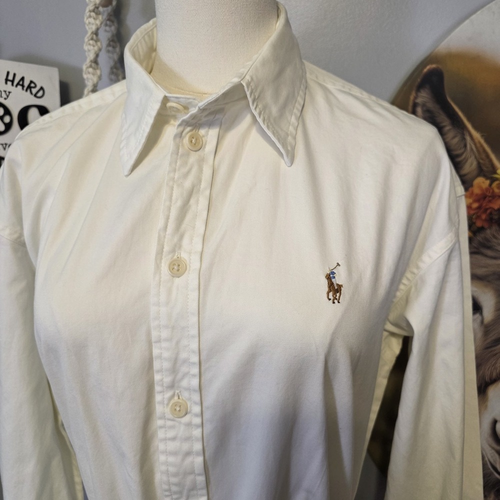 Polo Ralph Lauren Belted Shirt Dress Size 12 Fit Flare Pony Logo Long Sleeve - Picture 2 of 9